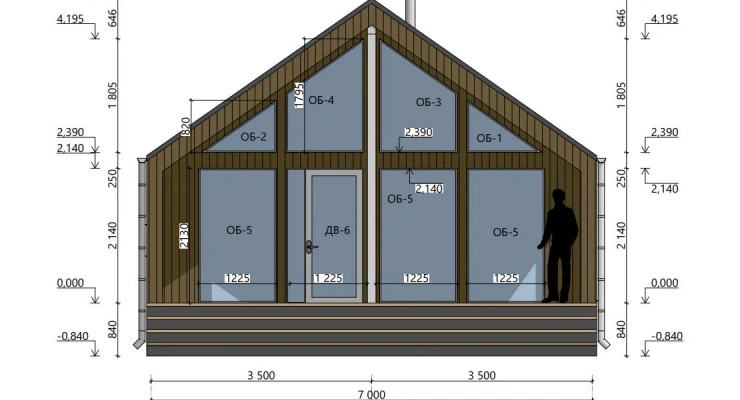 Элегантный загородный дом в слите Барн Хаус 7,0х10,0-70 м²