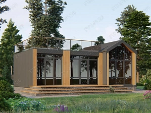 Дом с эксплуатируемой кровлей 9х8-57м2