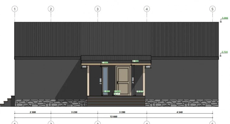 Загородный дом 8,0х13,6-118 м²