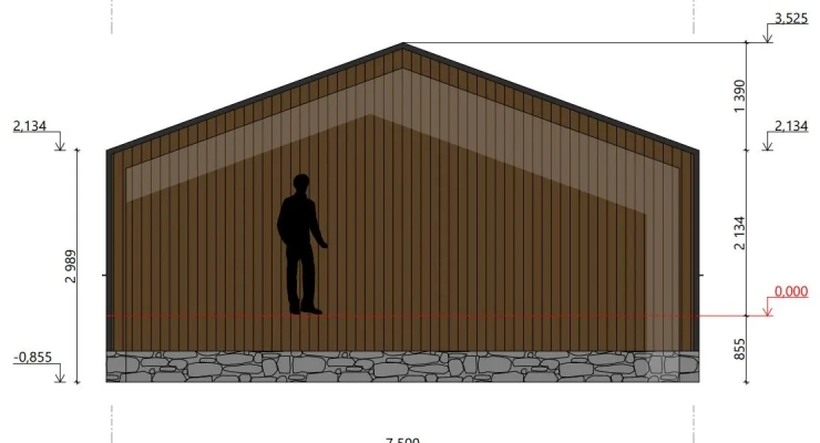 Загородного дома в стиле БарнХаус 6,4х7,3-71 м²